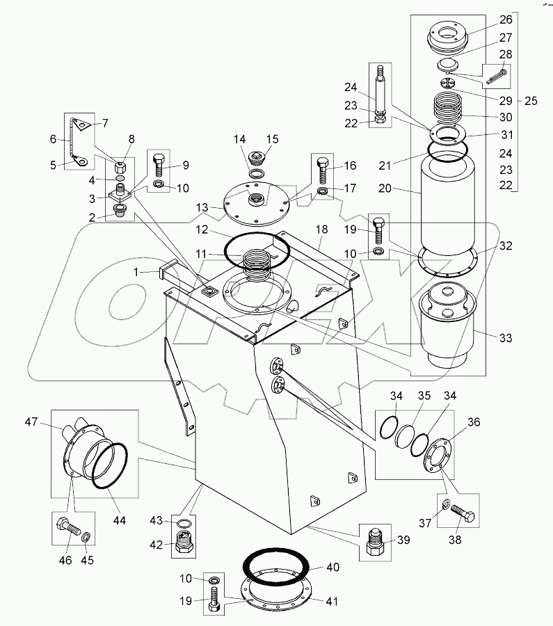  Бак масляный (78231-4615010);Oil tank