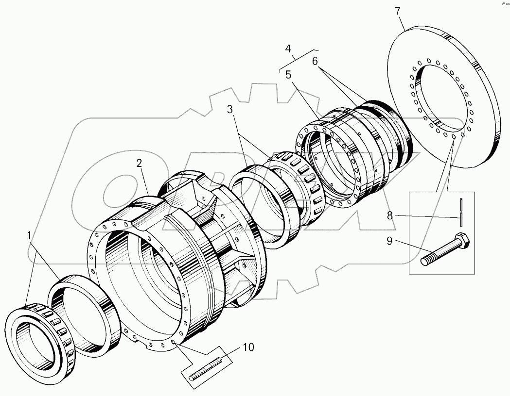  Cтупица колеса (7823-3104013-10);Wheel hub