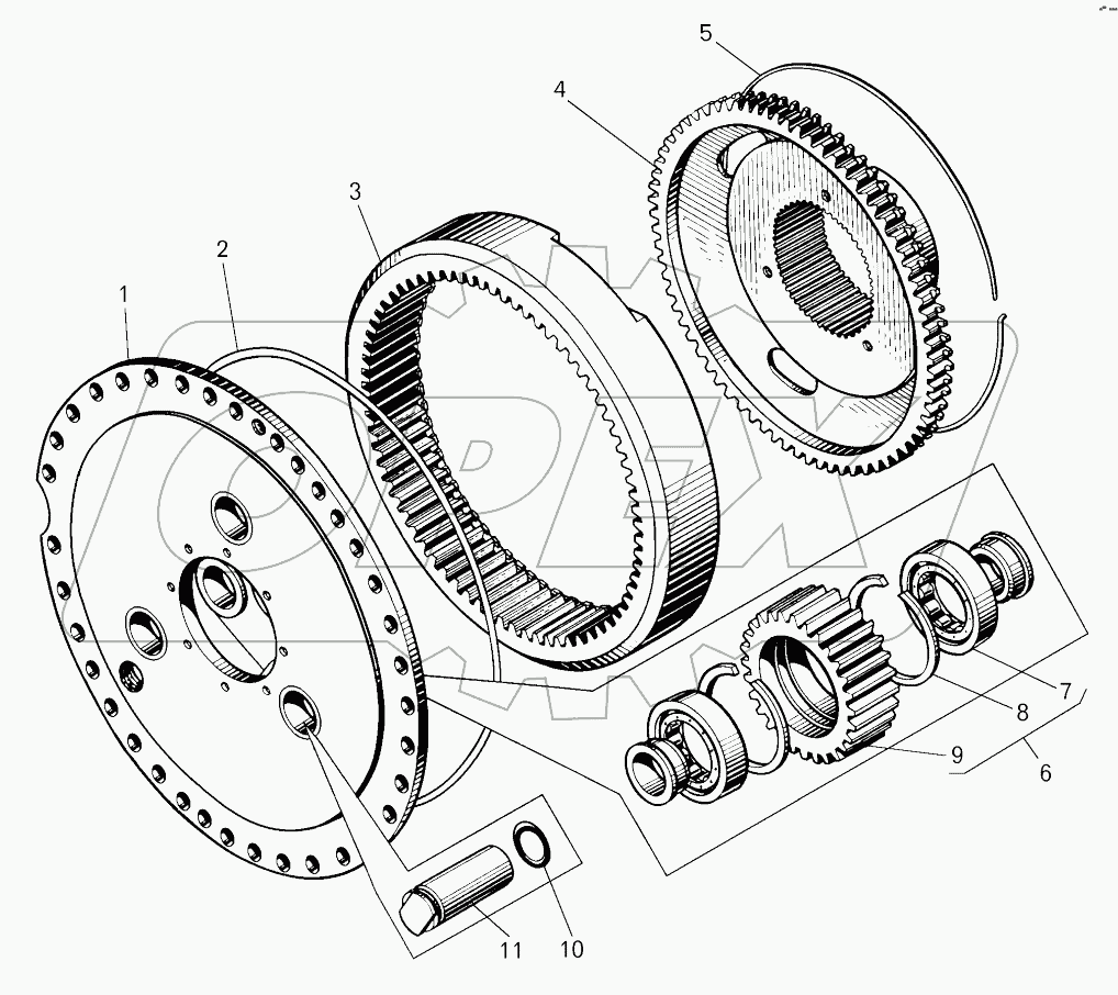  Водило с сателлитами (ТО41-2405018);Wheel gear