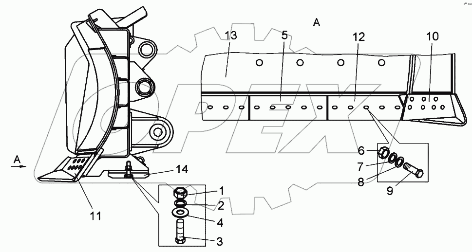  Отвал с ножами (7823-4607090-04);Blade knives