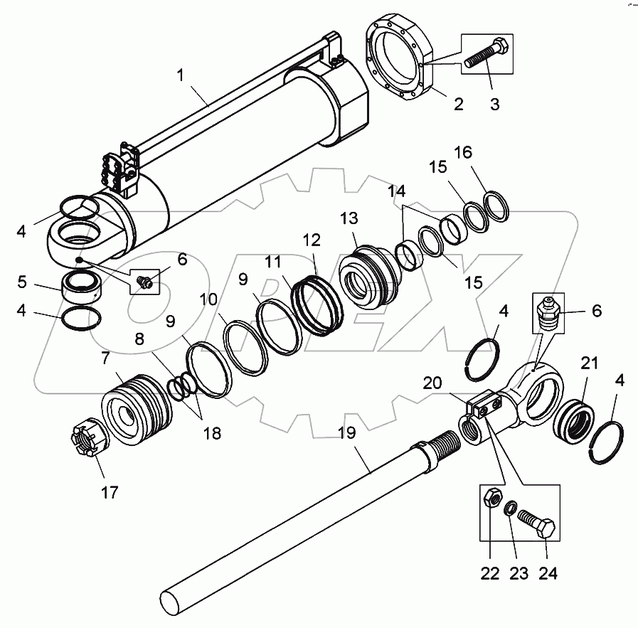  Цилиндр подъема отвала (7823-4613010);Blade lift cylinder