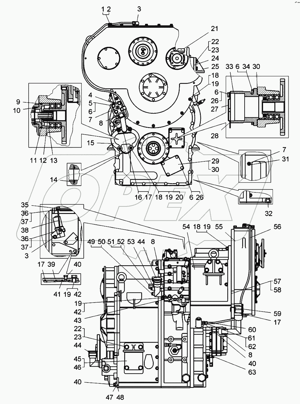  Передача гидромеханическая (7823-1700004-10);Hydromechanical transmission