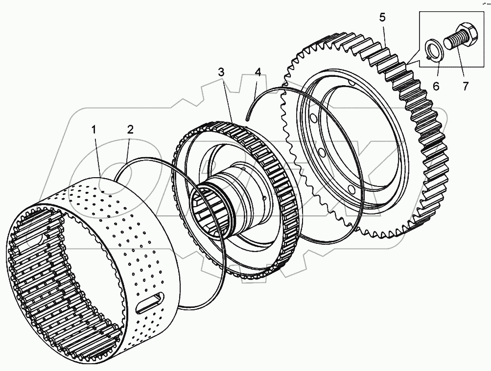  Барабан фрикциона (7555-1711710-01);Drum clutch