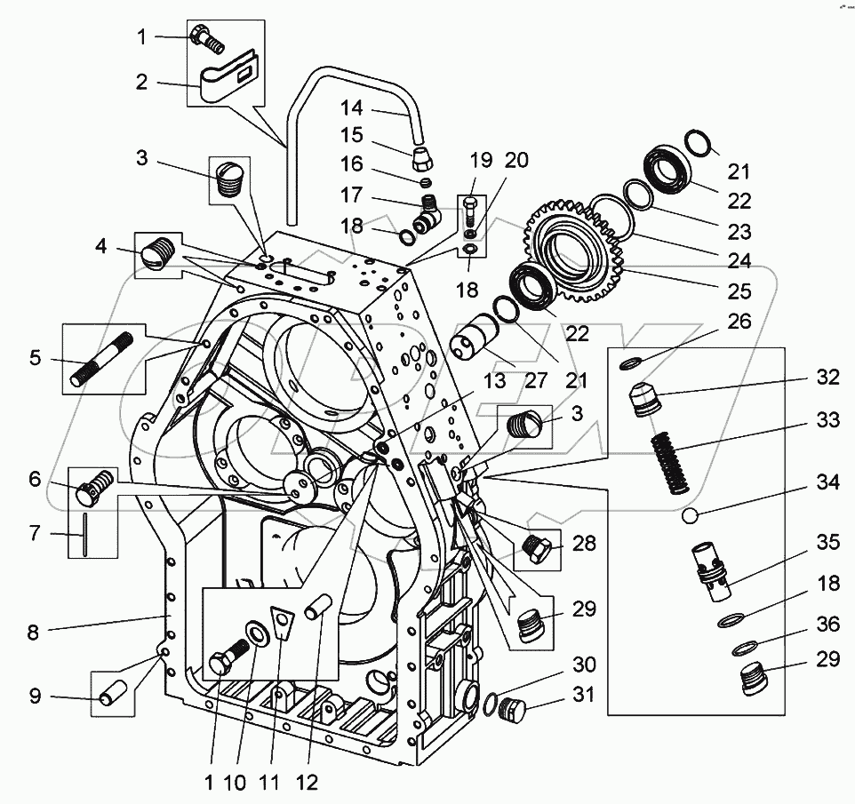  Картер гидромеханической передачи (7547-1701320);Carter Hydromechanical transmission