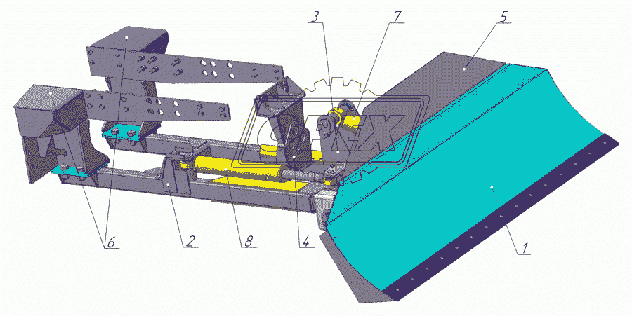 Общий вид и основные узлы отвала гидроповоротного ОГ-02