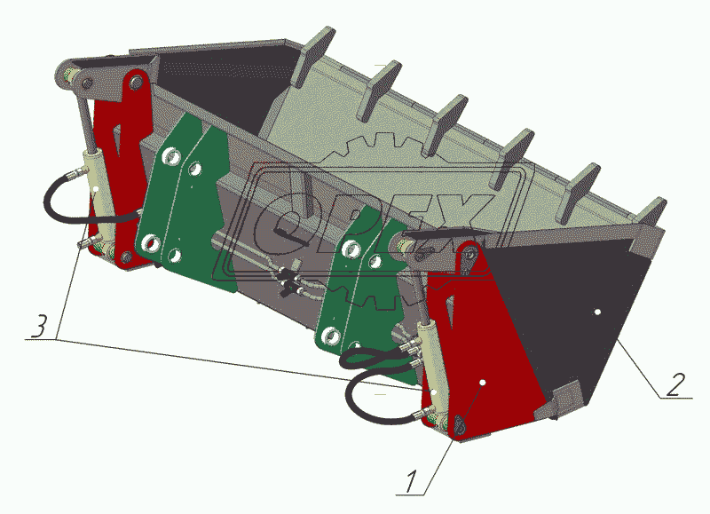 Общий вид и основные узлы ковша челюстного 0,5мЗ ПФН-260