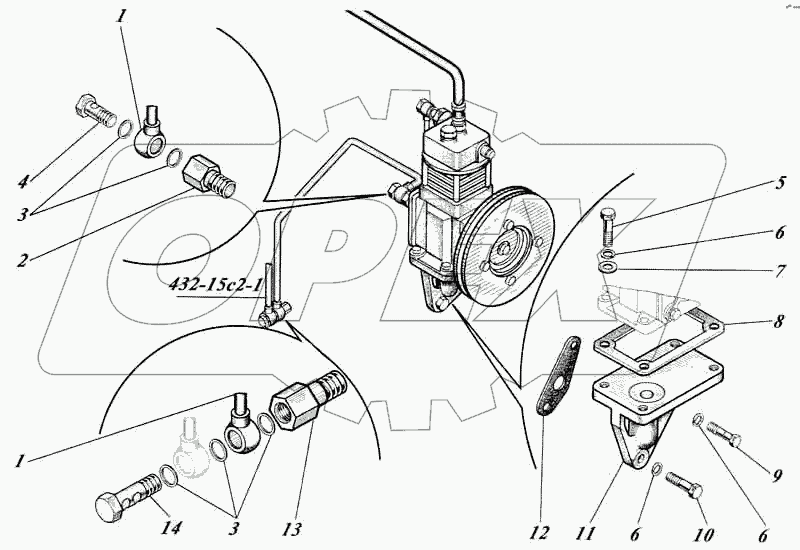 Установка компрессора 442-25с1-62