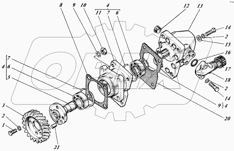 Насосы шестеренные с приводами 442-55-26с1