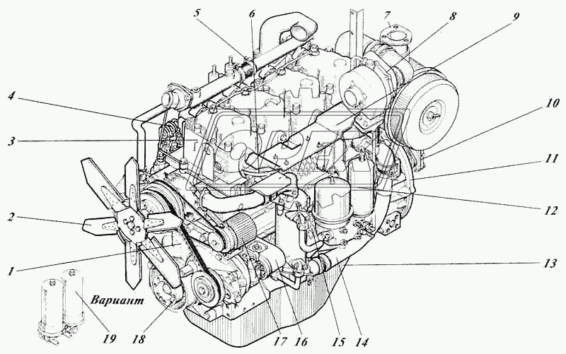 Дизель 442-55РИ-00с1 1