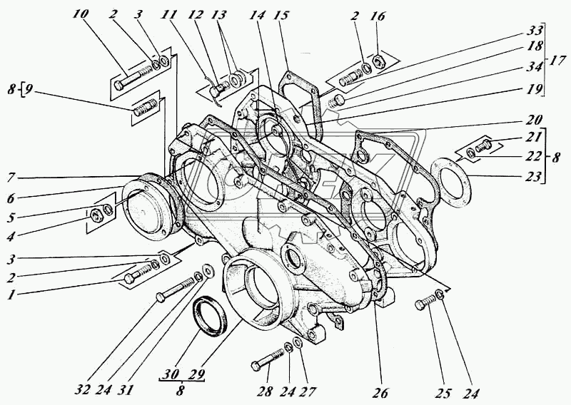 Картер шестерен с крышкой 4405-02с1-01