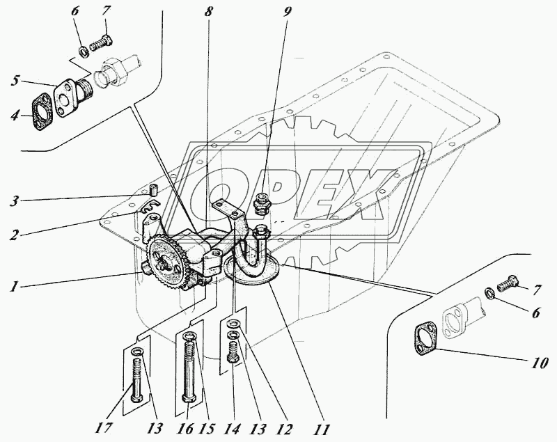 Насос масляный с трубами 442-55-09c1