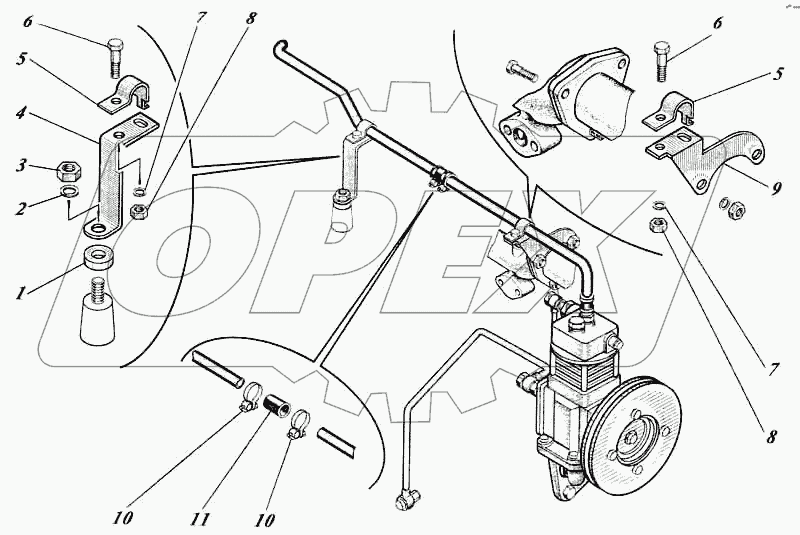 Установка компрессора 442-25c1-62