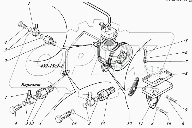 Установка компрессора 442-25c1-62