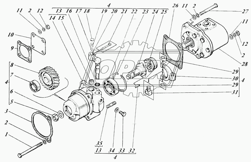 Насосы шестеренные с приводами 440-24-26с1