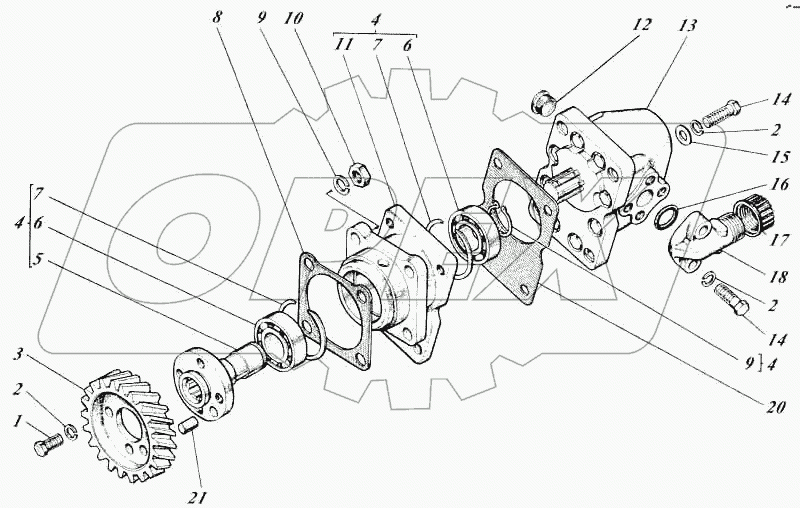 Насосы шестеренные с приводами 442-55-26с1