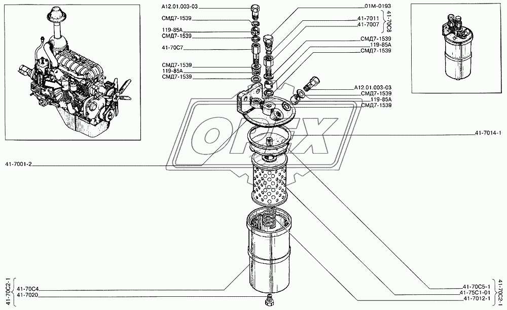 Фильтр топливный тонкой очистки ФТ-80