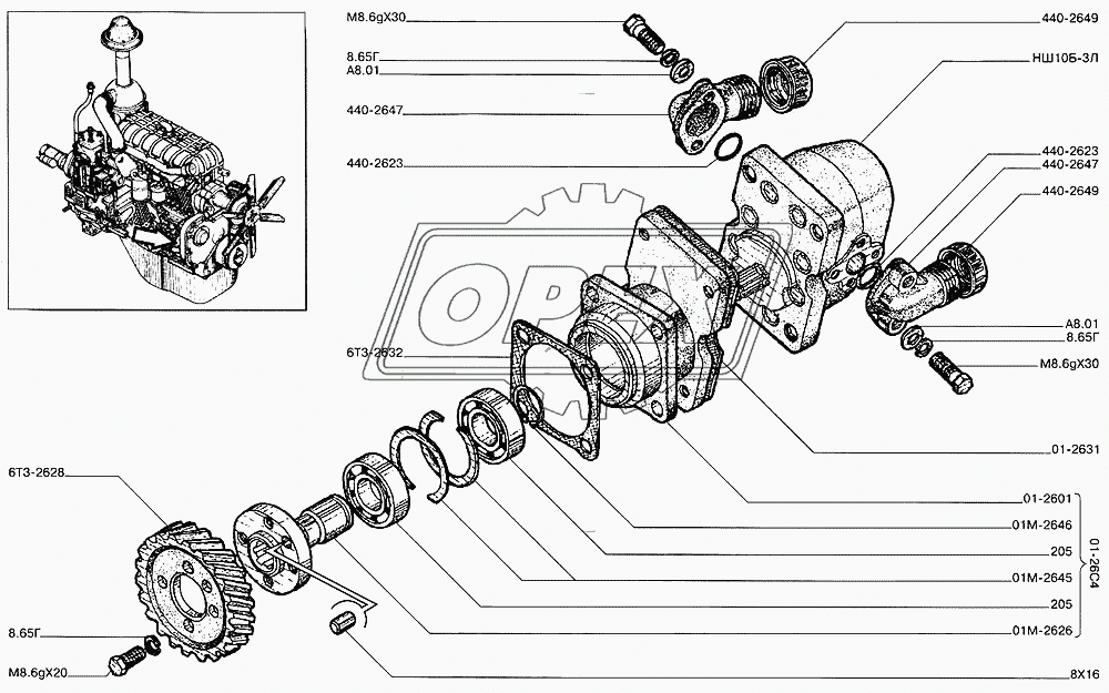 Насос шестеренчатый НШ-10