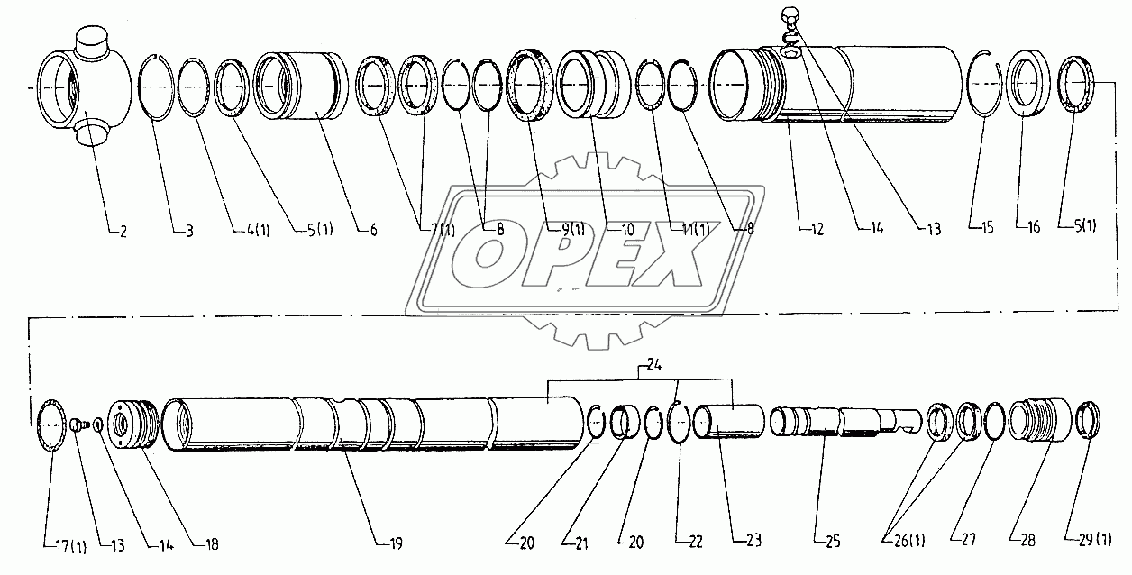 Цилиндр телескопический Т1-100/28-2