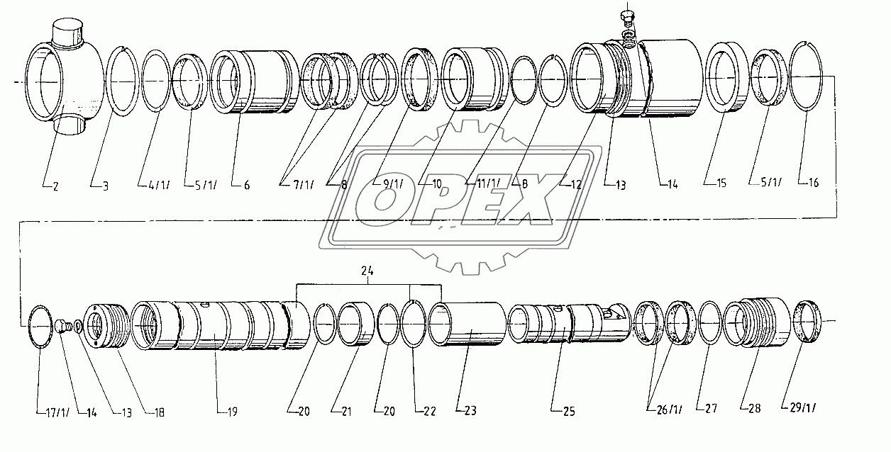 Цилиндр телескопический Т2-100/45