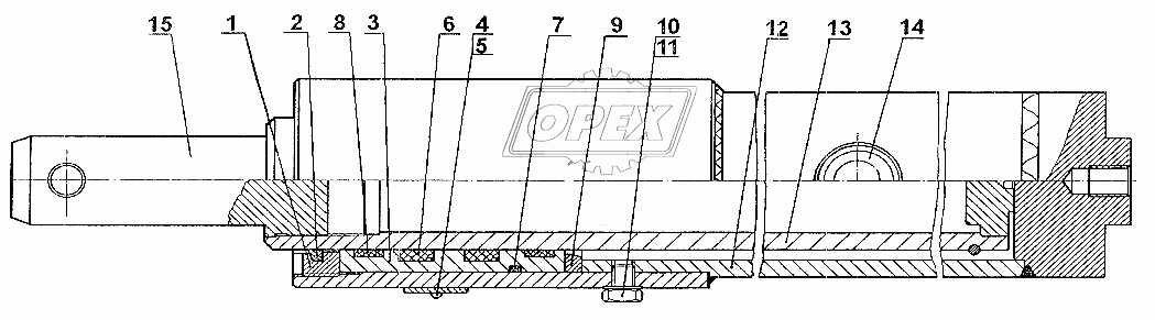 Плунжерный гидравлический цилиндр 25ЦПС5/50х1660 EB687-Piccolo