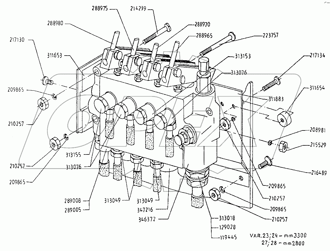 Гидравлическая система Н=2800мм, Н=3300мм