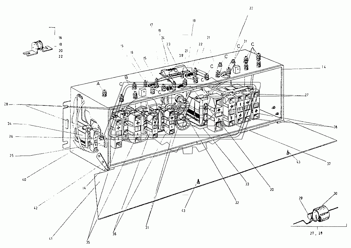 Электрощит контакторной схемы регулировки скорости 1