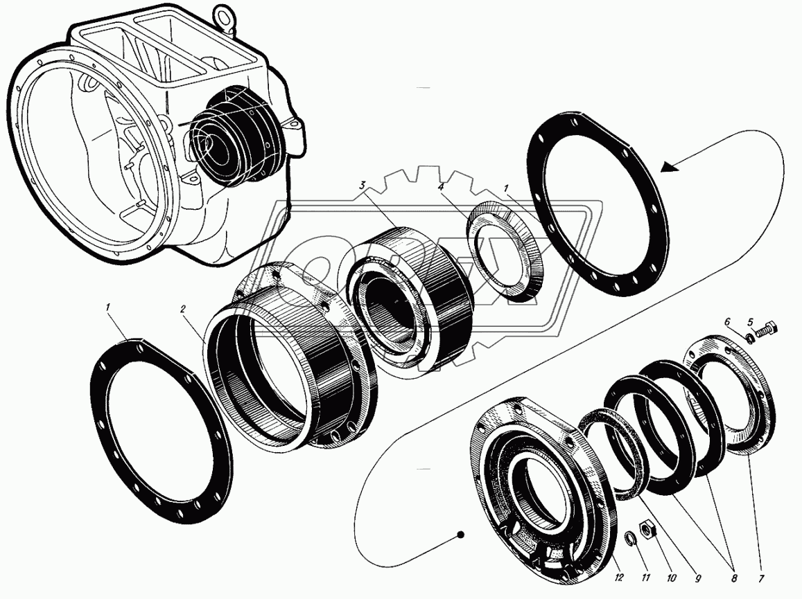 Задняя крышка выходного вала