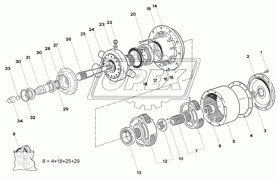 DRUM ROTATION REDUCER