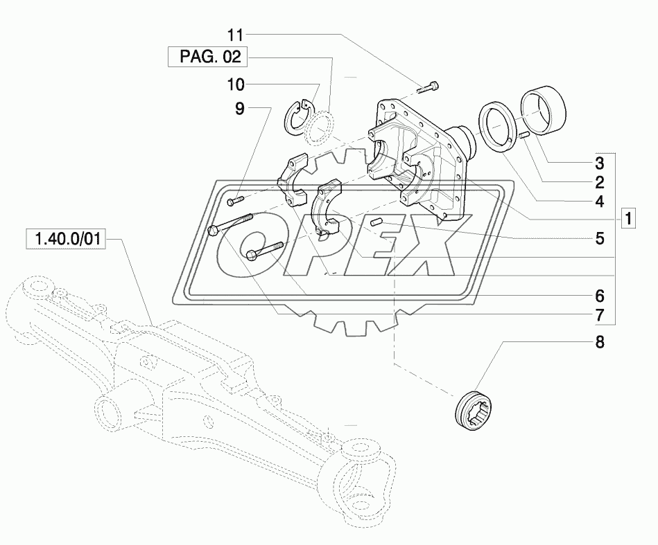 4WD FRONT AXLE - SUPPORT 1