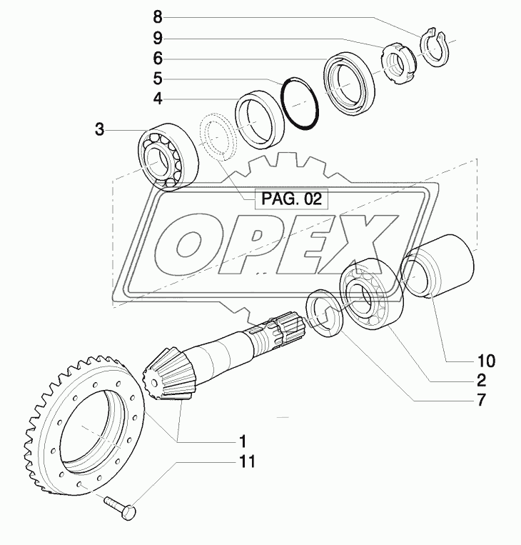 4WD FRONT AXLE - BEVEL GEAR PAIR 1