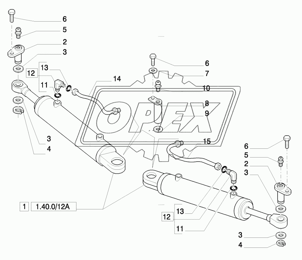 4WD FRONT AXLE - HYDRAULIC STEERING CYLINDER