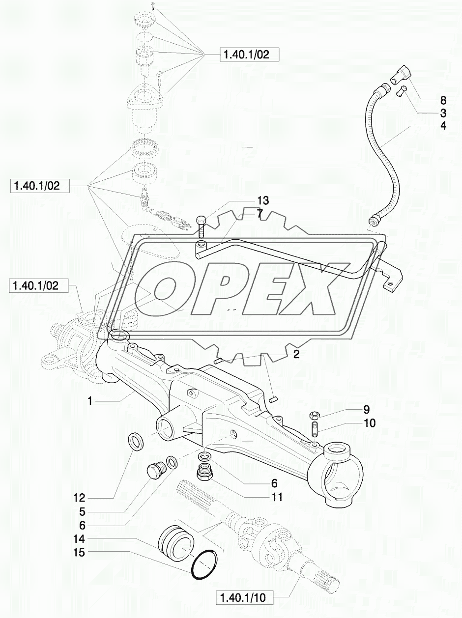 4WD FRONT AXLE WITH SUSPENSIONS, BRAKE, TERRALOCK  - BOX