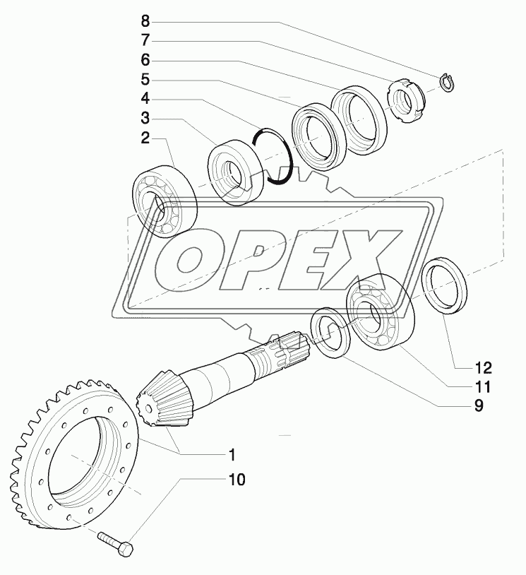 4WD FRONT AXLE WITH SUSPENSIONS, BRAKE, TERRALOCK - BEVEL GEAR PAIR