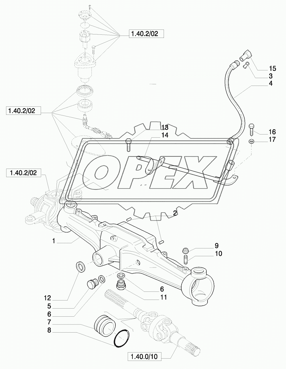 4WD FRONT AXLE WITH ACTIVE SUSPENSIONS, BRAKE 1