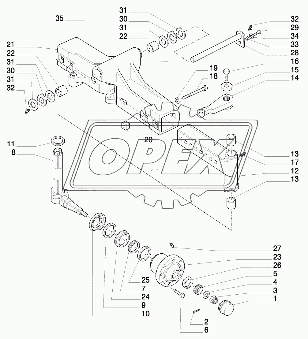 2WD FRONT AXLE - BODY