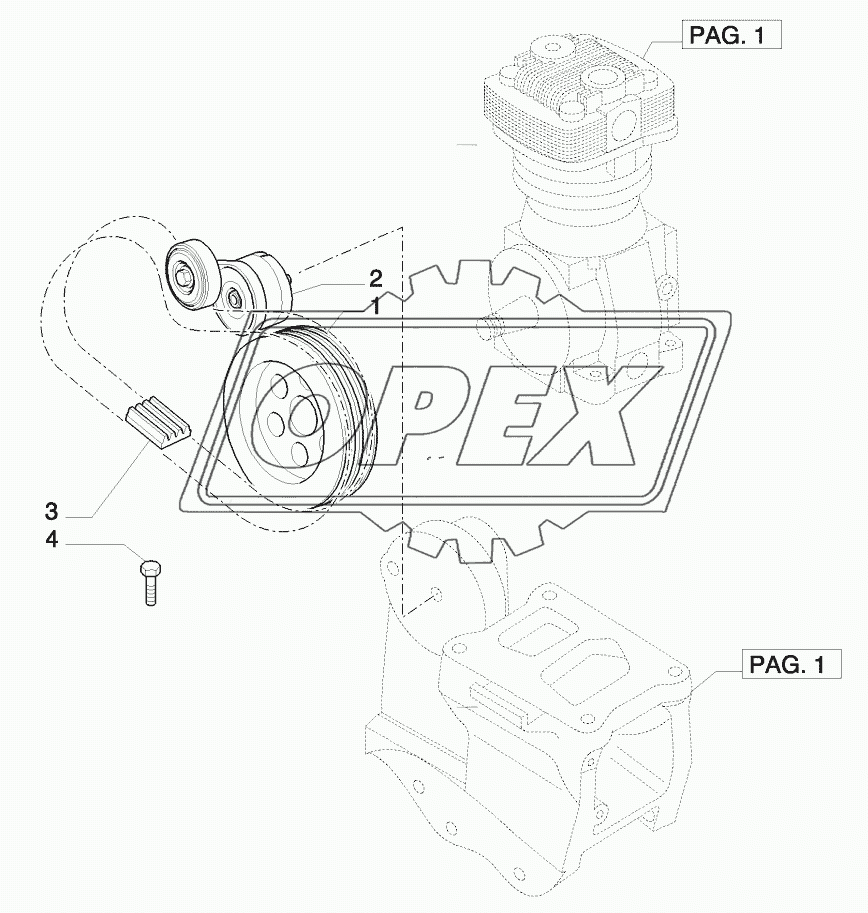 TRAILER AIR BRAKE - PULLEYS AND BELT