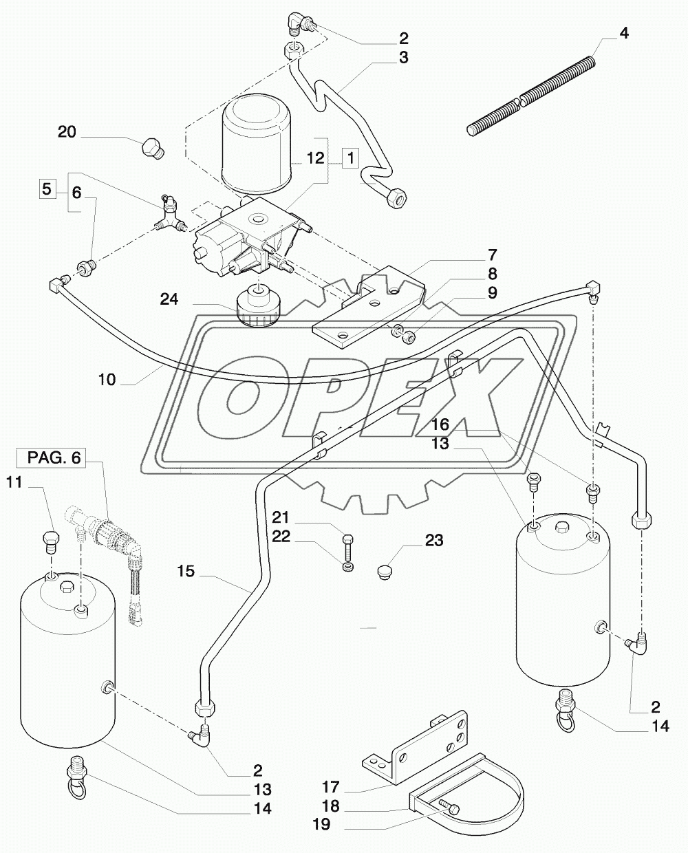 TRAILER AIR BRAKE - AIR TANK AND PIPES 1