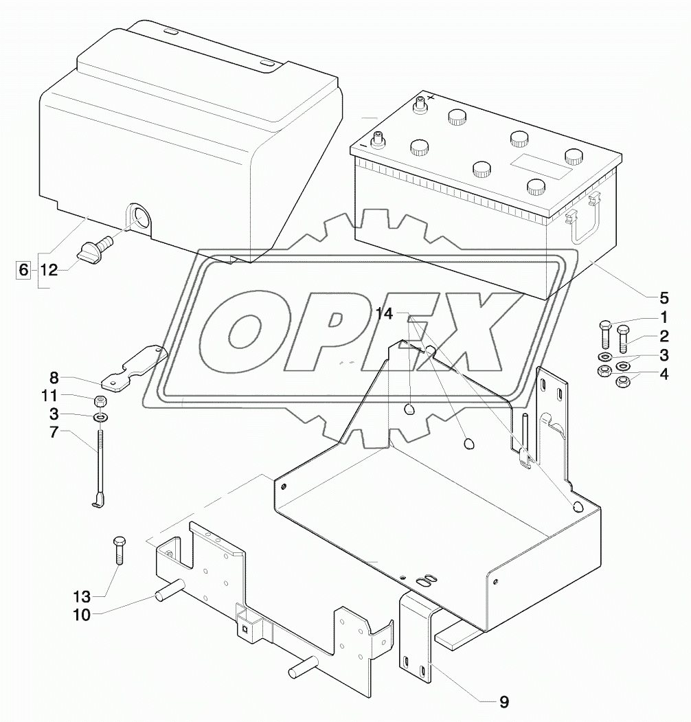 BATTERY AND BATTERY MOUNTING