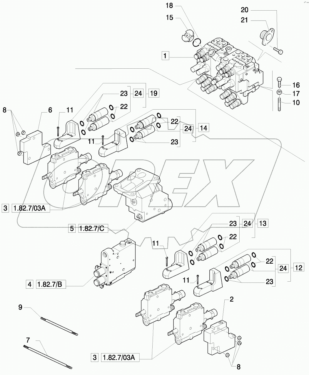 4X MECHANICAL CLOSED CENTER REMOTES