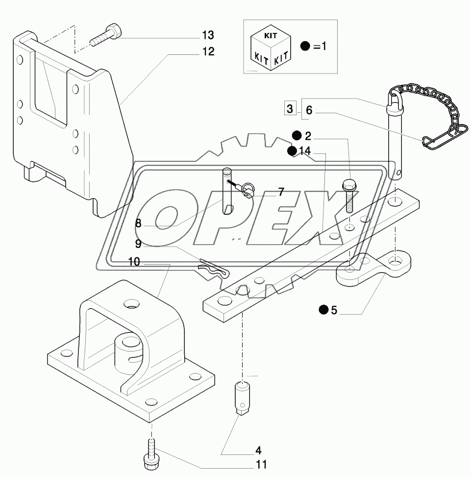 INDIPENDENT SWINGING DRAWBAR W/CLEVIS