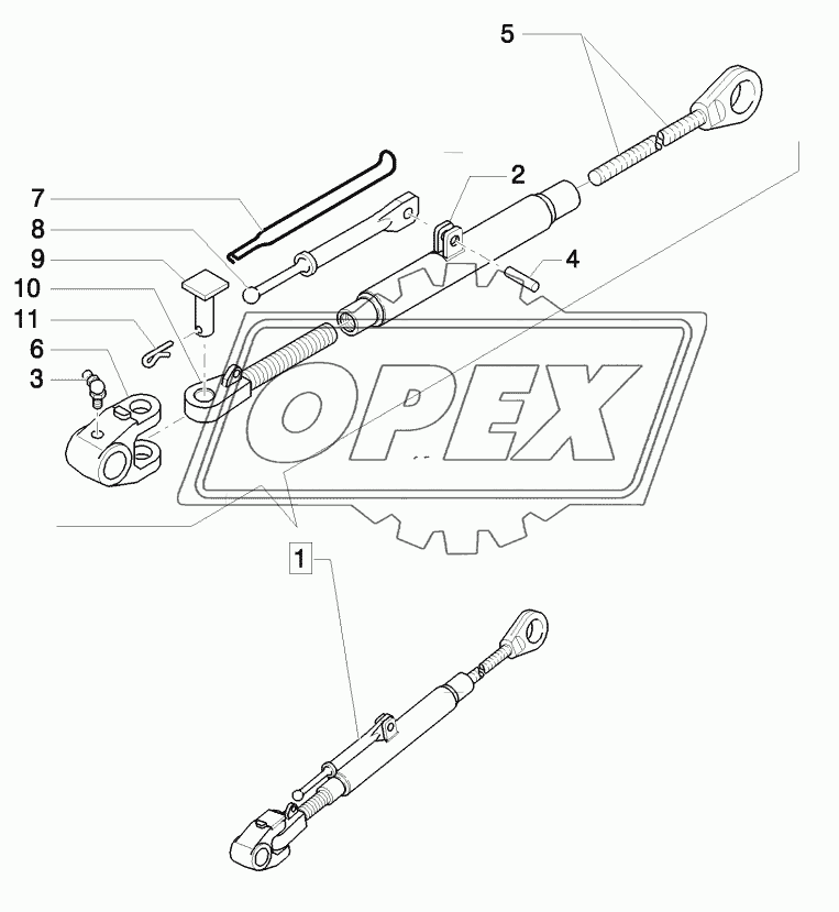 IMPLEMENT CARRIER WITH TELESCOPIC LINK ENDS 2