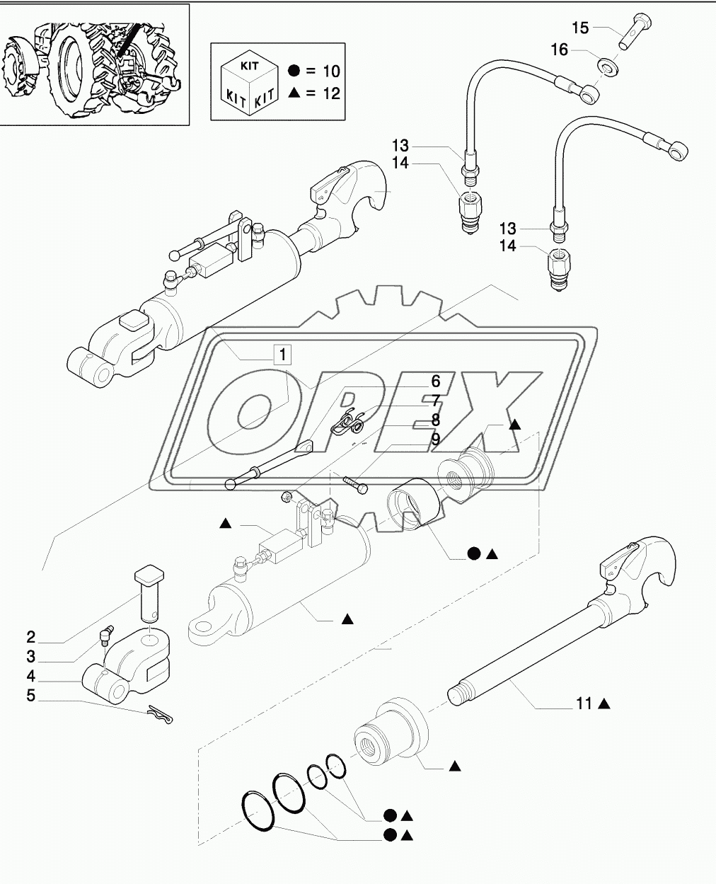 HYDRAULIC TOP LINK FOR ALL LINKAGE OPTIONS