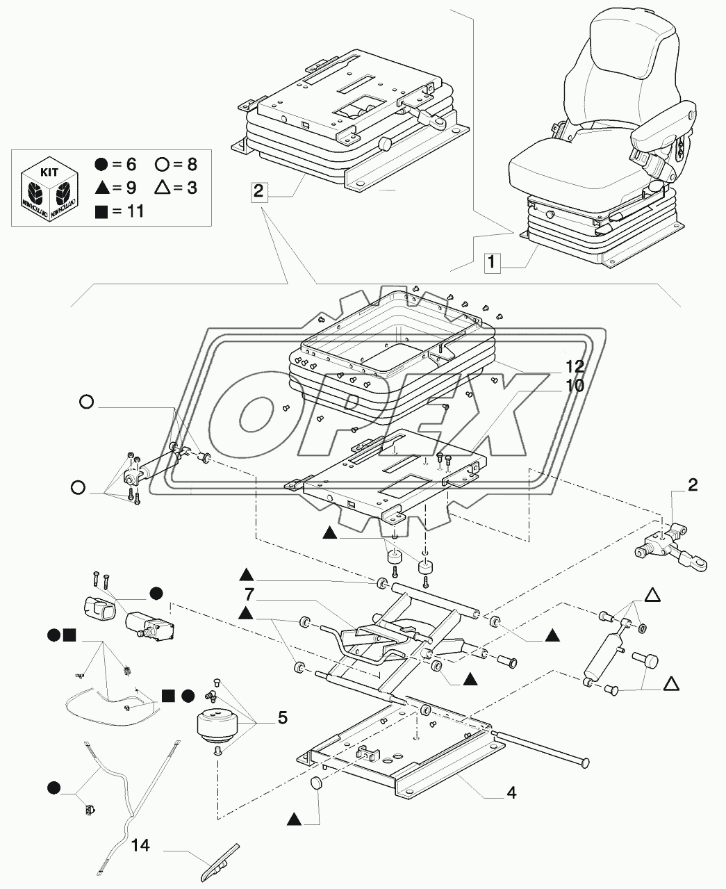 DELUXE AIR SEAT WITH REELING SEAT BELT - BREAKDOWN 2