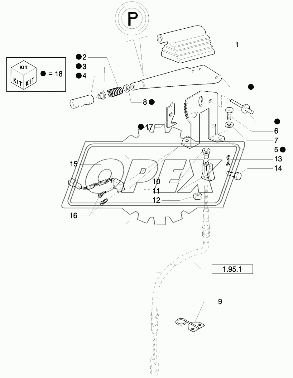 MECHANICAL CAB SUSPENSION - HANDBRAKE CONTROL