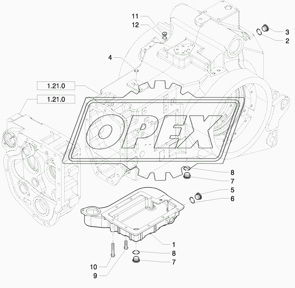 FULL POWER SHIFT TRANS. 19X6 - CENTRAL HOUSING