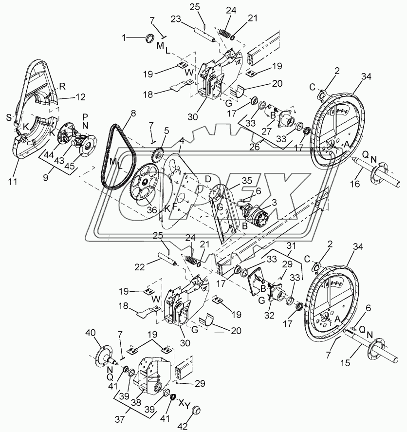 REEL DRIVE COMPONENTS - 3 ARM