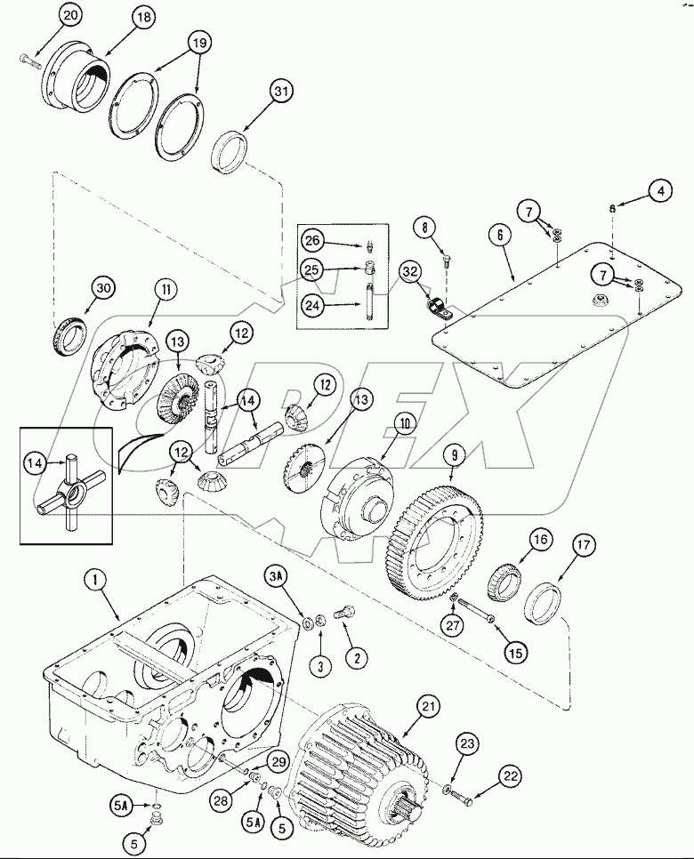 TRANSMISSION ASSY - HOUSING AND DIFFERENTIAL