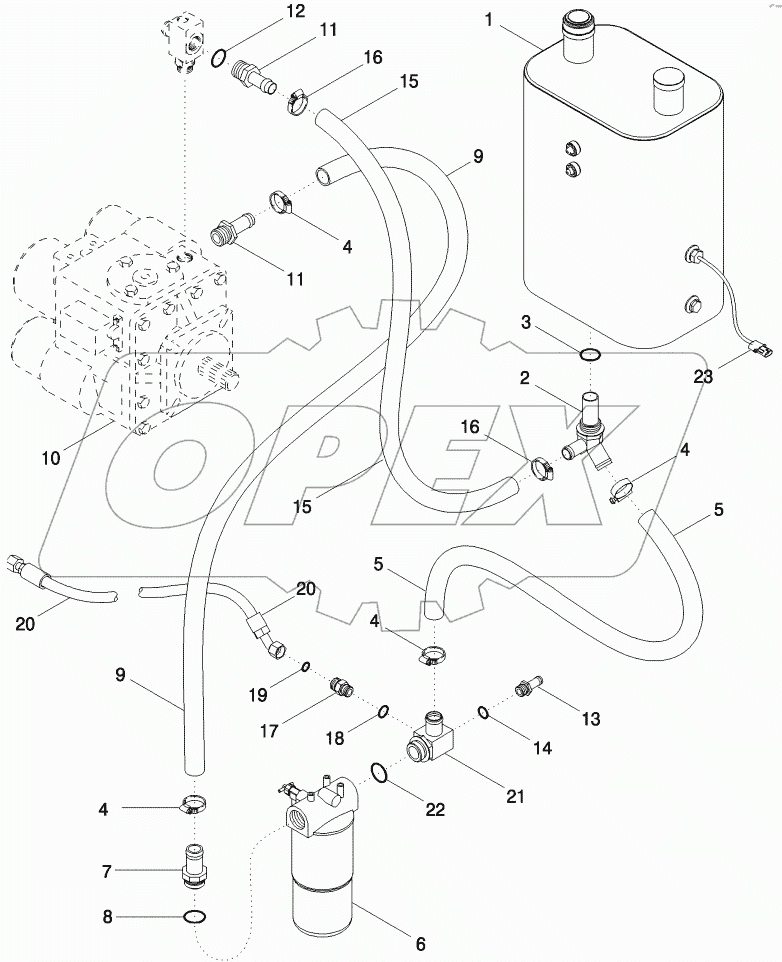 HYDRAULICS - RESERVOIR TO HYDROSTATIC PUMP