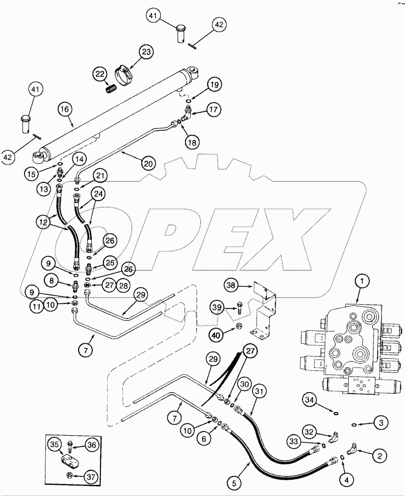 HYDRAULICS - UNLOADER TUBE SWING CYLINDER