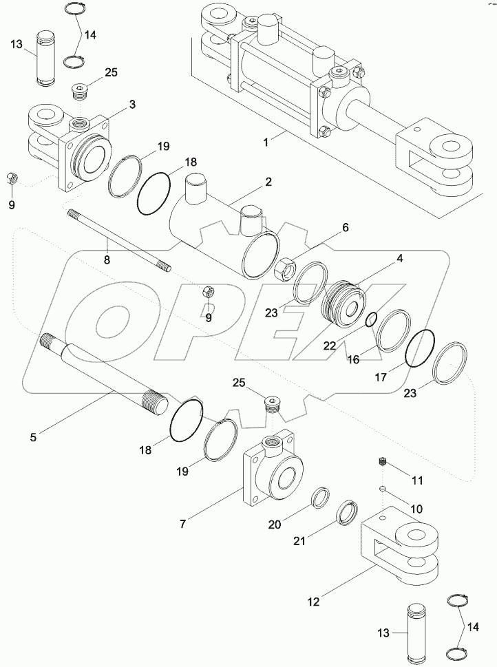 CYLINDER ASSY - FIELD TRACKER, TILT